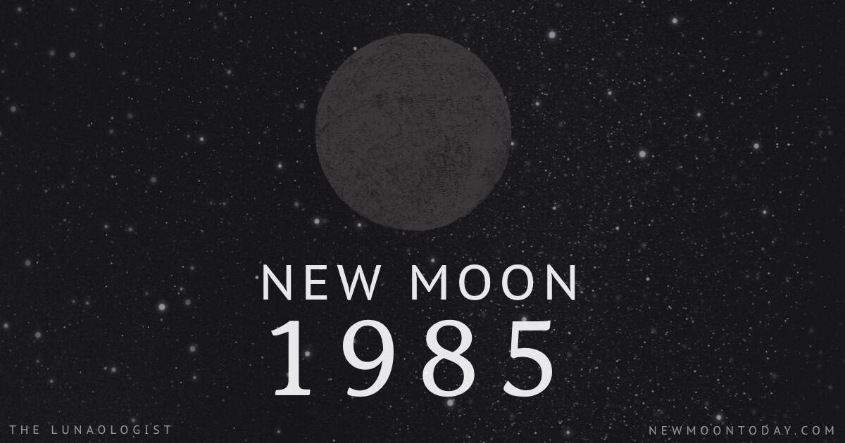 Illustration of the dark moon for the dates of the new moons in 1985